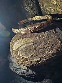 Handgemachter Kupfer-Armreif geflochten – Schmale Armspange aus massivem Kupfer ca. 0,5 cm | Boho Unikat