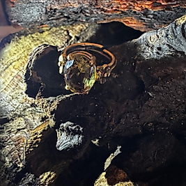 Mystic Topaz Ring goldfarben – Messing & Kupfer – verstellbar – Boho Vintage Schmuck