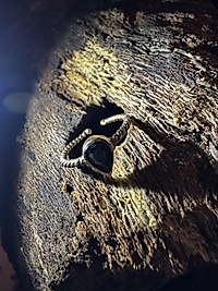 Onyx Ring in Messing & Kupfer