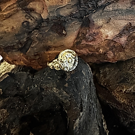 Verstellbarer Statement Ring aus Messing-Kupfer – handgefertigter Vintage Schmuck