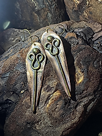 Handgemachte Kupfer-Ohrringe – Lange Boho Ohrhänger aus Kupfer & Messing | Vintage Unikat Schmuck