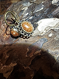 Goldfluss Ohrringe im Vintage-Design – Yıldız Taşı mit Kupferglanz Fassung