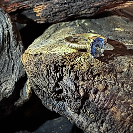 Sultanit Ring – verstellbar | Messing & Kupfer | Farbwechsel Edelstein